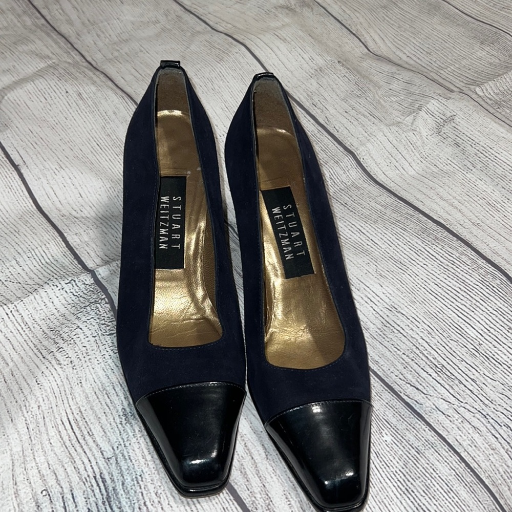 Stuart Weitzman blue and black heels size 6